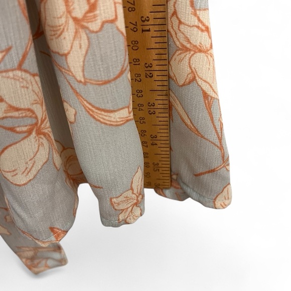 Gilli Pale Blue Floral Pattern Sleeveless Dress with Belt Accent Size Medium - Picture 6 of 12